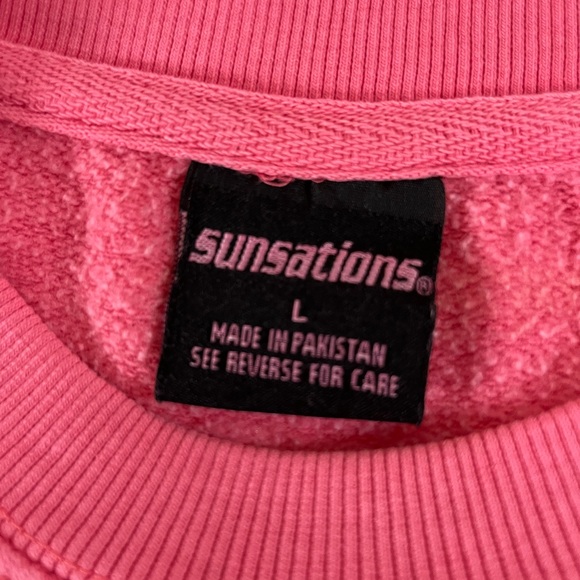 Sunsations Destin Florida Pink Sea Turtle Palm Tree Crew Neck Sweatshirt Large - Picture 12 of 12